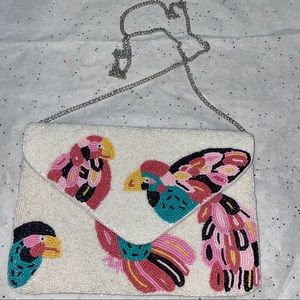 Tropical beaded purse